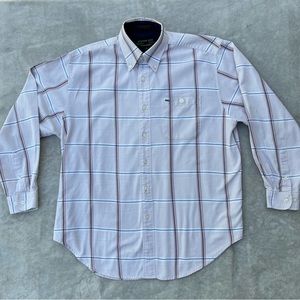 ALEXANDER JULIAN COLOURS Vintage Long Sleeve Button Up - Pink & Gray - Medium